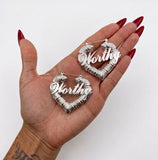 ‘Worthy’ Bamboo Hoops Silver