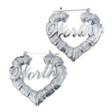 ‘Worthy’ Bamboo Hoops Silver